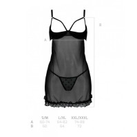 Пеньюар Passion Marina Chemise Black S/M