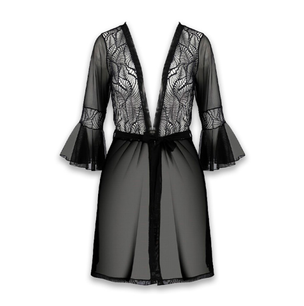 Пеньюар Passion Leafa Peignoir Black L/XL
