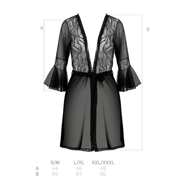 Пеньюар Passion Leafa Peignoir Black S/M