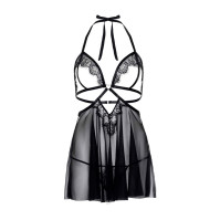 Babydoll Leg Avenue Lace and Mesh Babydoll & Panty Black M