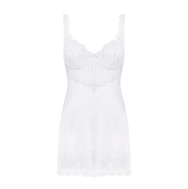 Сукня Obsessive Amor Blanco Underwire Chemise & Thong White L/XL