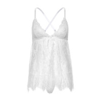 Babydoll Leg Avenue Floral Lace Babydoll & String White L