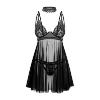 Беби-долл Obsessive Donarella Babydoll & Thong Black XS/S
