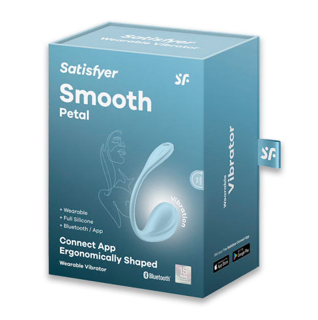 Смарт-віброяйце Satisfyer Smooth Petal Connect App Light Blue