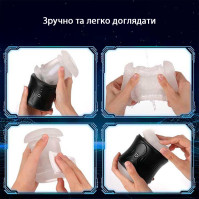 Двухсторонний автоматический мастурбатор Jaffen 10 режимов вибрации черный