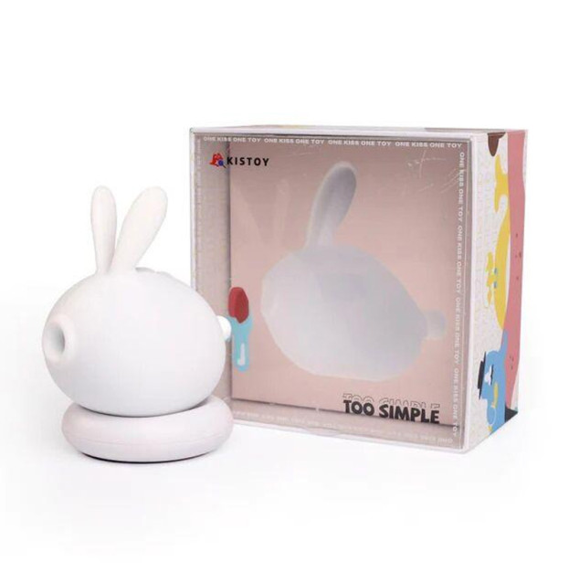 KisToy Too Simple White Vacuum Clitoral Stimulator with Vibration