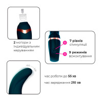 Вибратор с вакуумной стимуляцией клитора Adrien Lastic My G Teal