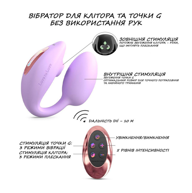 Віброяйце з вакуумною кліторальною стимуляцією Love To Love Wonderlover VIVA MAUVE