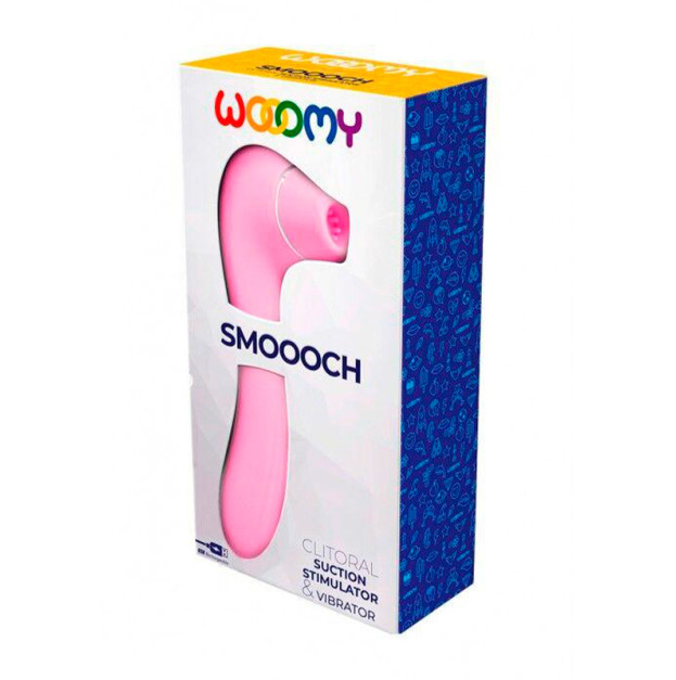 Вакуумний стимулятор з вібрацією Wooomy Smoooch Pink Clitoral