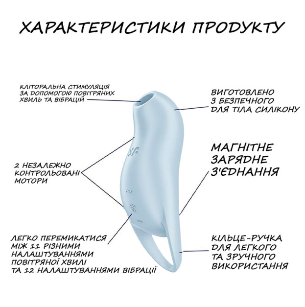 Вакуумный клиторальный стимулятор Satisfyer Pocket Pro 1 Blue