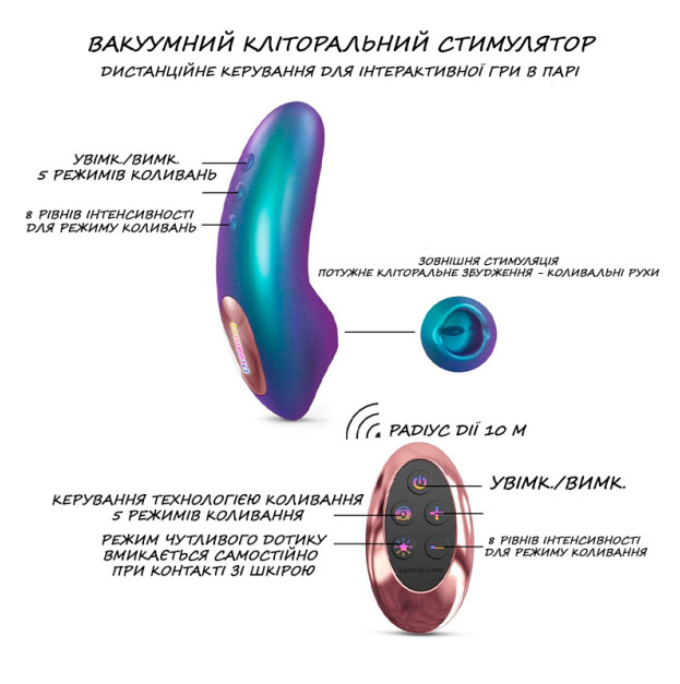Вакуумний кліторальний стимулятор Love To Love DREAMER IRIDESCENT TURQUOISE