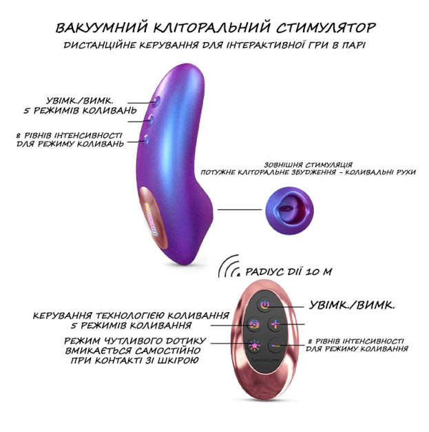 Вакуумний кліторальний стимулятор Love To Love DREAMER IRIDESCENT NIGHT