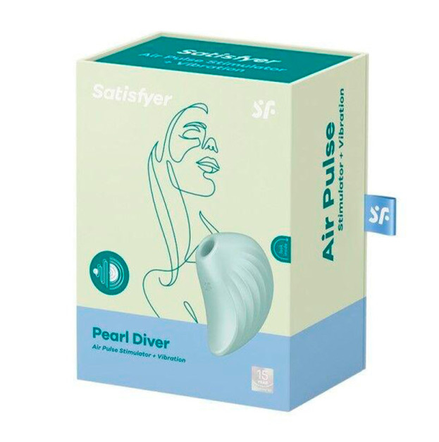 Вакуумний кліторальний стимулятор Satisfyer Pearl Diver Mint