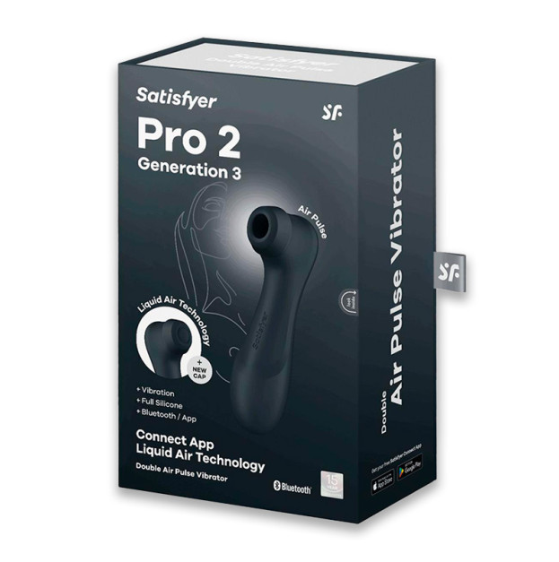 Вакуумный клиторальный стимулятор Satisfyer Pro 2 Generation 3 with Liquid Air Connect App Dark Grey