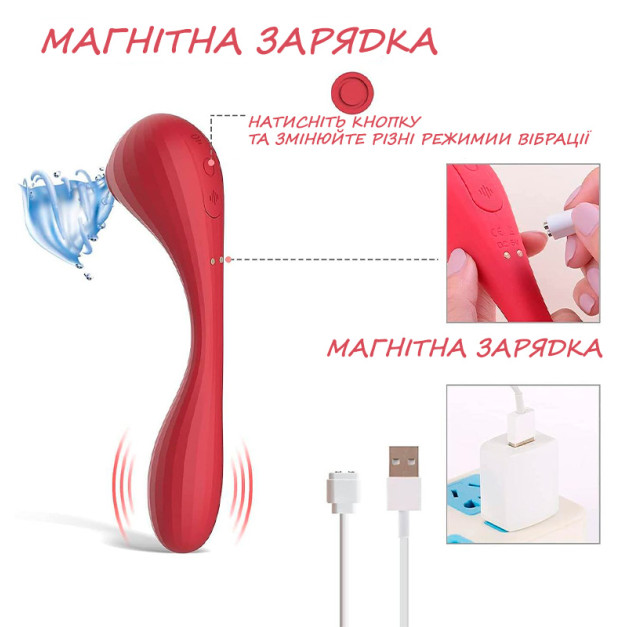 Вакуумный стимулятор для клитора и вагины Magic Motion Bobi Red