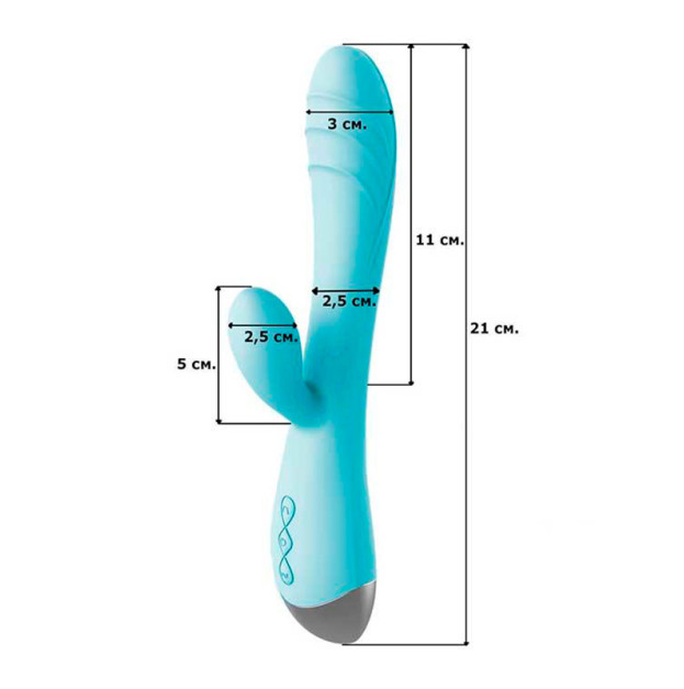 Vibrator rabbit for clitoris and G-spot blue