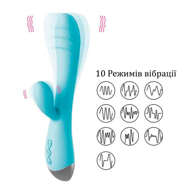 Vibrator rabbit for clitoris and G-spot blue