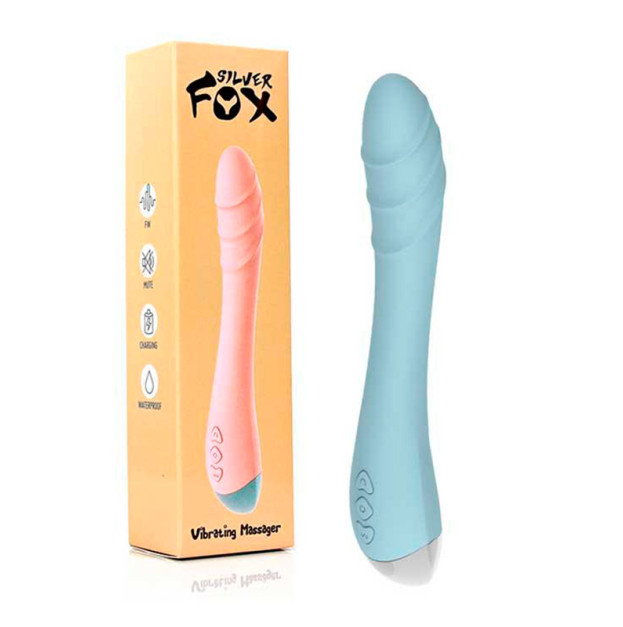 Вибратор Silver Fox для стимуляции точки G голубой