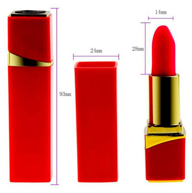 Вибратор для клитора "Помада" USB красный