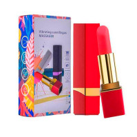 Вибратор для клитора "Помада" USB красный