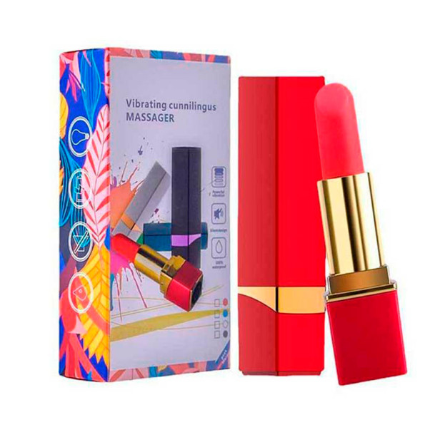 Вибратор для клитора "Помада" USB красный