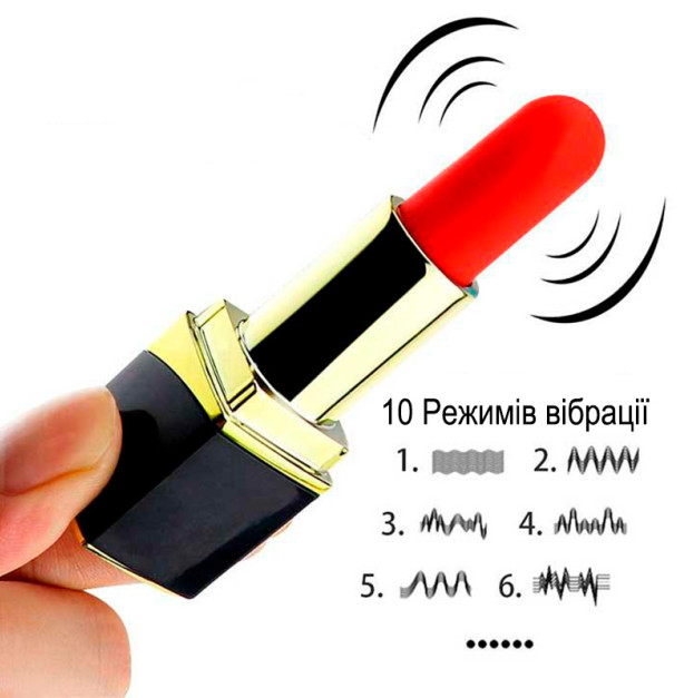 Вібратор для клітора "Помада" USB чорний