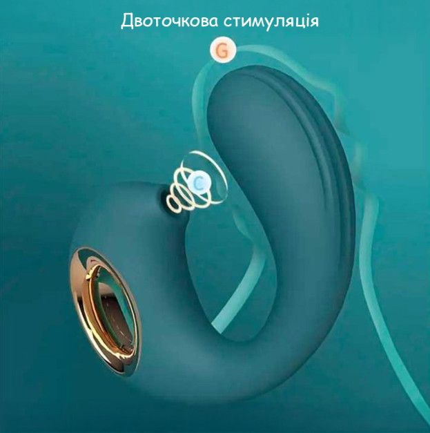 Кліторальний вакуумний вібростимулятор Dolphine Licker Vibe зелений