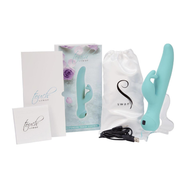 Touch by SWAN Trio Teal Touch Control Rotating Rabbit Vibrator
