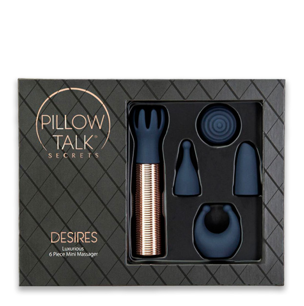 Вибромассажер с насадками Pillow Talk Secrets Desires 6-Piece Mini Massager Set Navy