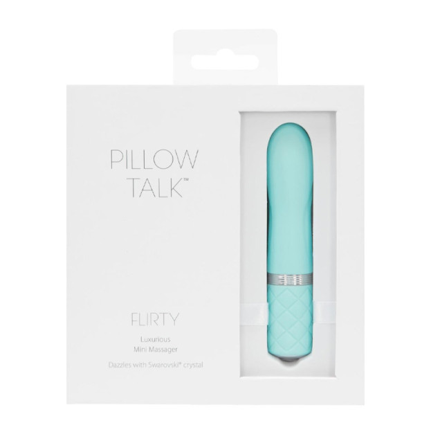 Вібратор PILLOW TALK Flirty Teal з кристалом Swarovski