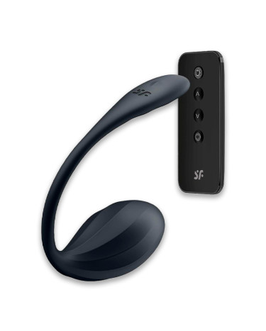 Виброяйцо Satisfyer Ribbed Petal Connect App Black