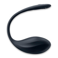 Виброяйцо Satisfyer Ribbed Petal Connect App Black