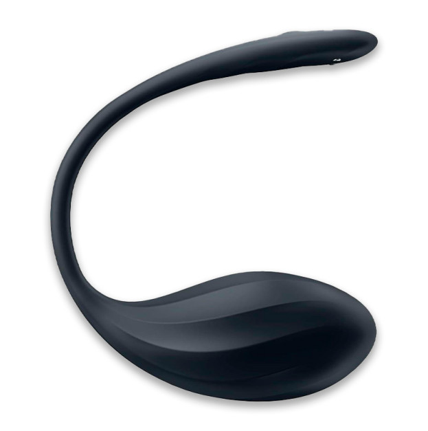 Виброяйцо Satisfyer Ribbed Petal Connect App Black