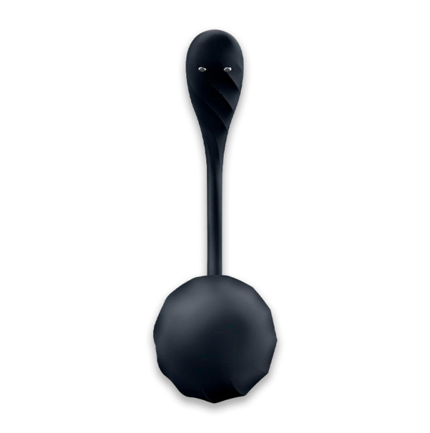 Виброяйцо Satisfyer Ribbed Petal Connect App Black