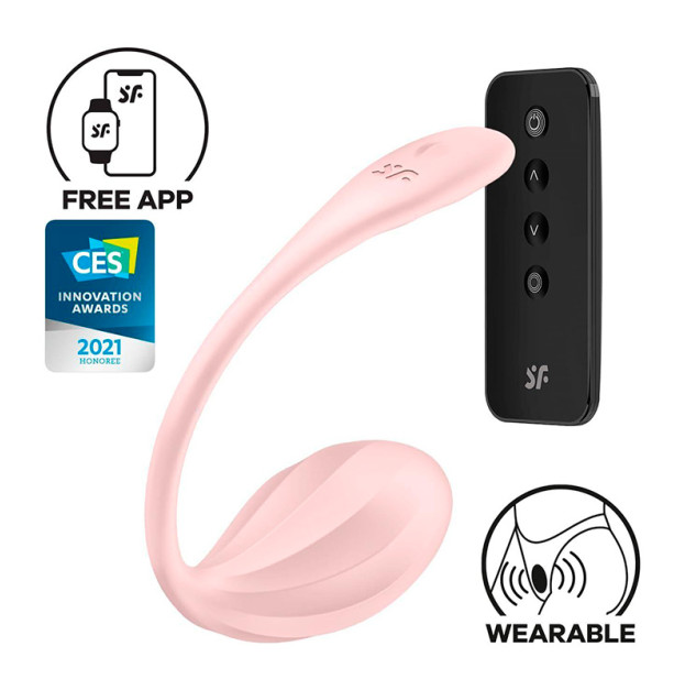 Виброяйцо Satisfyer Ribbed Petal Connect App Rose