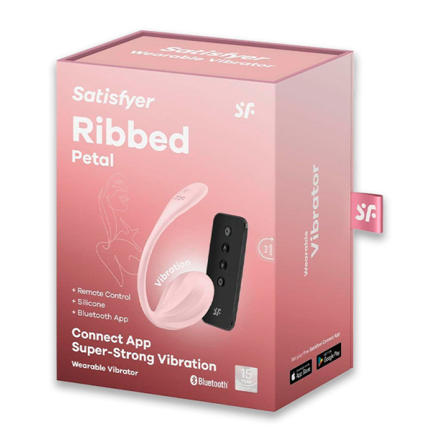Виброяйцо Satisfyer Ribbed Petal Connect App Rose