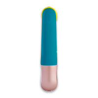 Мінівібратор-кролик зі стимулювальною стрічкою Fun Factory AMORINO Petrol Neon Yellow