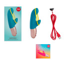 Мінівібратор-кролик зі стимулювальною стрічкою Fun Factory AMORINO Petrol Neon Yellow