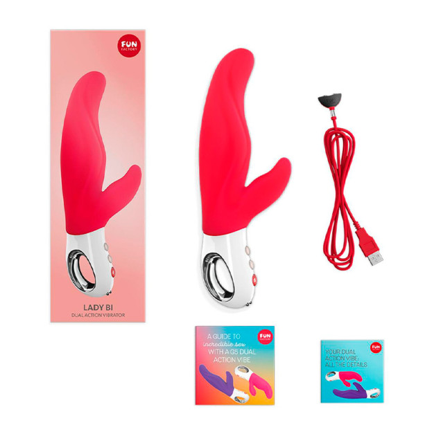 Вібратор-кролик для точки А Fun Factory LADY BI India Red