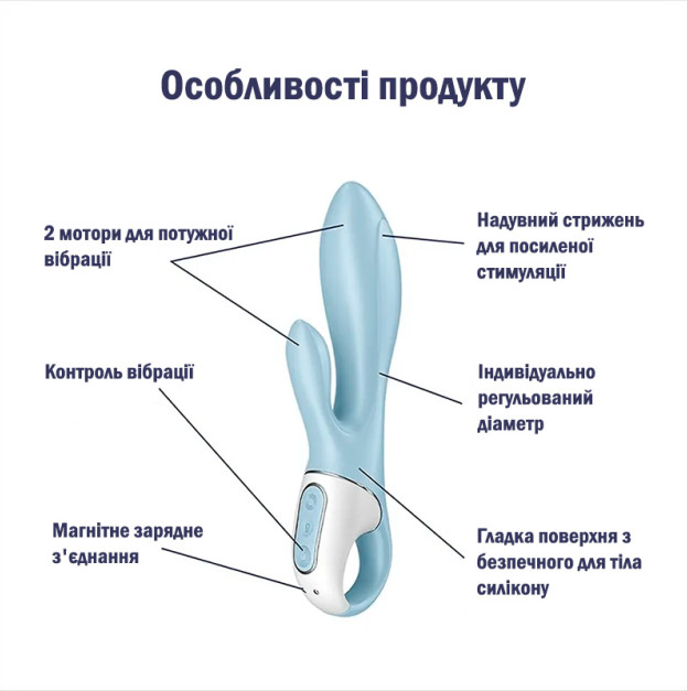 Вібратор-кролик надувний Satisfyer Air Pump Bunny 1