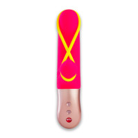 Мінівібратор-кролик зі стимулювальною стрічкою Fun Factory AMORINO Pink Neon Yellow