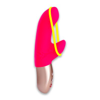 Мінівібратор-кролик зі стимулювальною стрічкою Fun Factory AMORINO Pink Neon Yellow