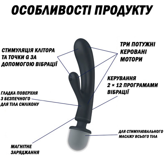 Вібратор Satisfyer Triple Lover Grey