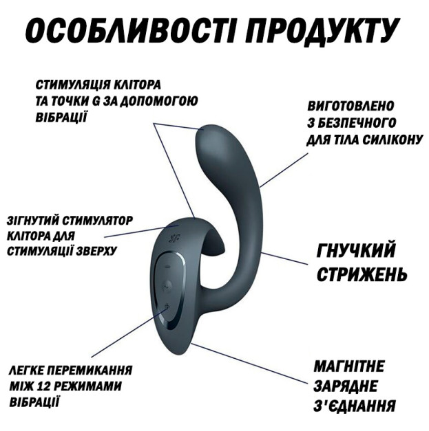 Вібратор Satisfyer G for Goddess 1 Dark Grey