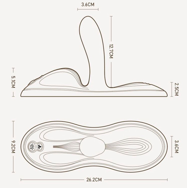 Sit-on-top смарт-вібратор Zalo Flora Smart Vibrating Pad Obsidian Black