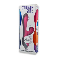 Вібратор-кролик з вакуумом і стимуляцією точки G Alive Caribbean Shine Magenta