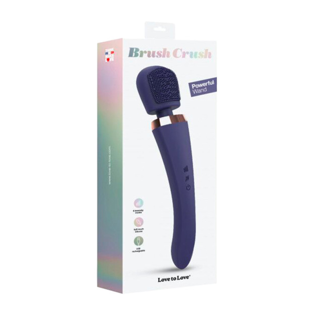 Вібратор з силіконовою щіточкою Love to Love Brush Crush – Midnight Indigo