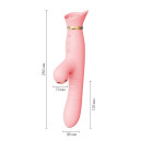 Пульсатор-вібратор із вакуумною стимуляцією клітора Zalo - ROSE Thruster Strawberry Pink
